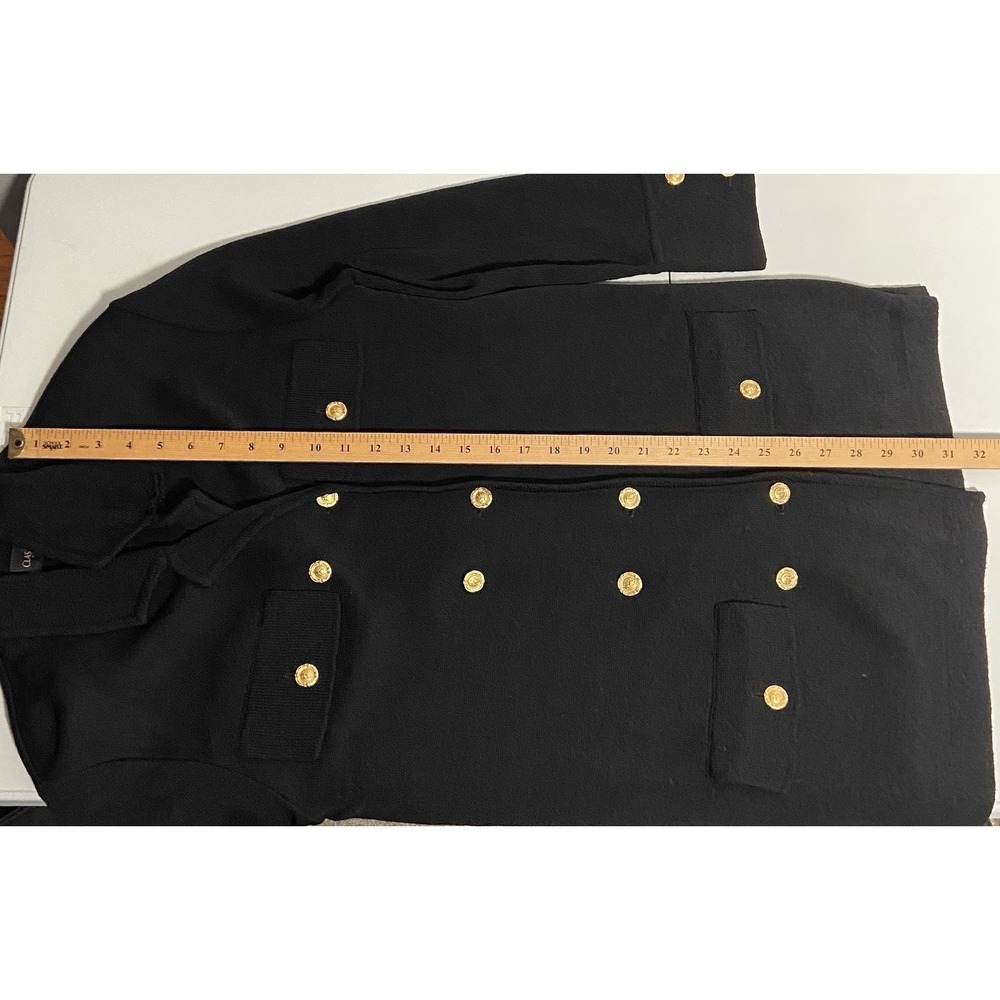 Classiques Entier Sweater Blazer XS Black Wool Military Gold Crest Buttons - Picture 7 of 9